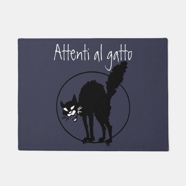 Paillasson L'Italien prennent garde de l'art noir de chat de (Devant)