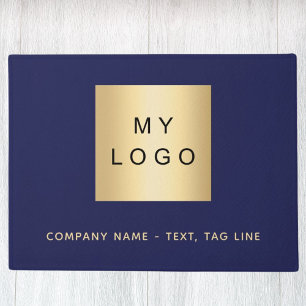Paillasson logo commercial bleu marine