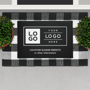 Paillasson Logo de bienvenue pour entreprises noires et marqu