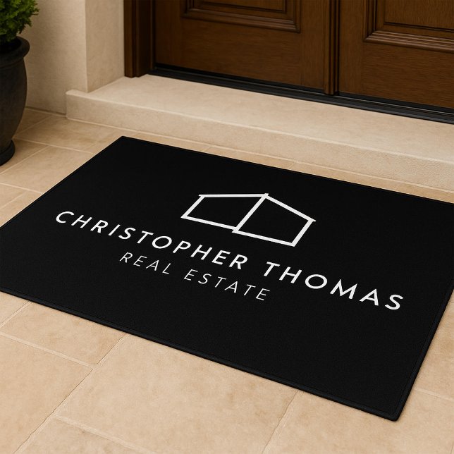 Paillasson Logo de la maison moderne sur Réaltor Noir, Archit (Créateur téléchargé)