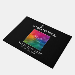 Paillasson Logo de l'entreprise Ici Typographie Script Welcom