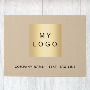 Paillasson Logo d'entreprise beige