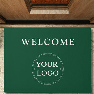 Paillasson Logo d'entreprise moderne vert promotion
