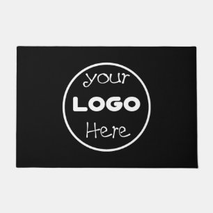 Paillasson Logo d'entreprise personnalisé noir et blanc