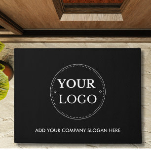 Paillasson Logo d'entreprise Slogan moderne promotionnel noir