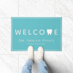 Paillasson Logo moderne pour dents Light Dentistrie Turquoise