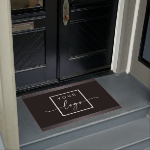 Paillasson Logo personnalisé noir gris foncé bordures affaire