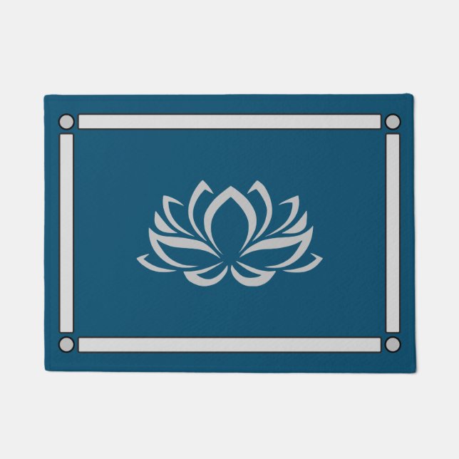 Paillasson Lotus en bleu foncé (Devant)