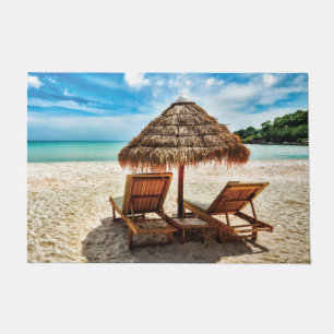 Paillasson Lounge on beach throw pillow