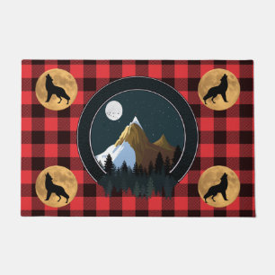 Paillasson Loup Howling Pleine lune Porte Mat