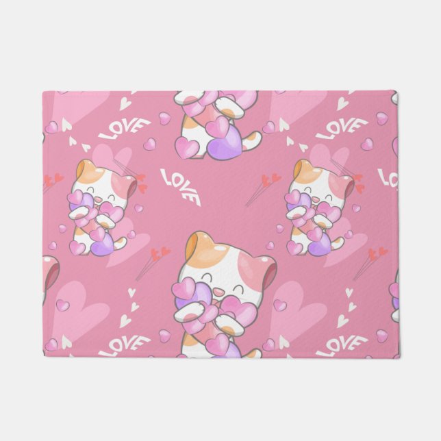 Paillasson Love Chat Motif Animaux colorés Animaux (Devant)