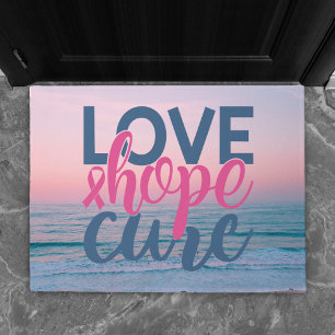 Paillasson Love Hope Cure Coucher de soleil sur la plage du