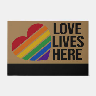 Paillasson Love Live Here Doormat, Rainbow Doormat