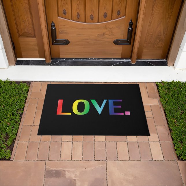 Paillasson "love" orteils arc-en-ciel lgbt / noir - (De plein air)