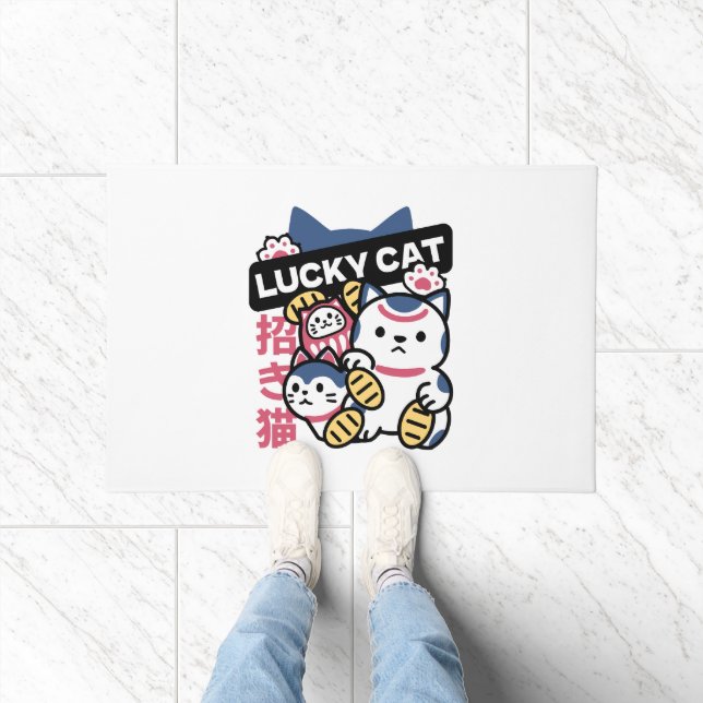 Paillasson Lucky Cat Maneki Neko – Japanese Fortune Cat  (Intérieur)