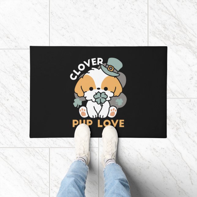 Paillasson Lucky Pup with Clover - St. Patrick's Day Cadeau (Intérieur)