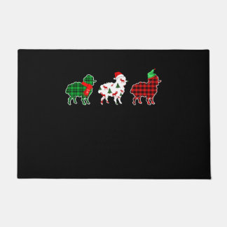 Paillasson Lumières de l'arbre de Noël des moutons amusants |