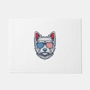 Paillasson Lunettes de soleil pour chien Westie patriotiques 