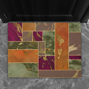 Paillasson Luxe d'automne Joyau d'or géométrique Marbre de