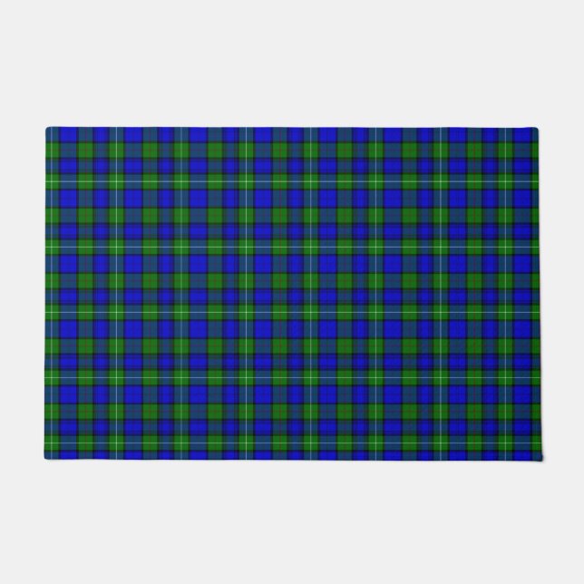 Paillasson MacKenzie tartan bleu vert plaid (Devant)
