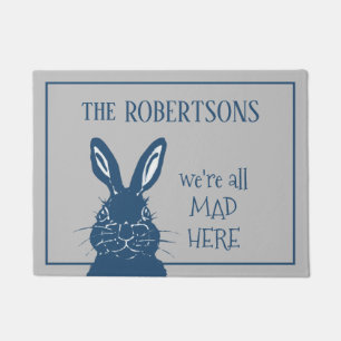 Paillasson Mad Mars Lièvre lapin bleu gris drôle Personnali