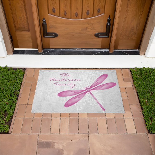 Paillasson Magenta Dragonfly Porte-mat personnalisé (De plein air)