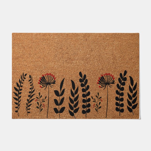 Paillasson Magnifique Plante Floral Mat, Simple Accueil De Ba (Devant)