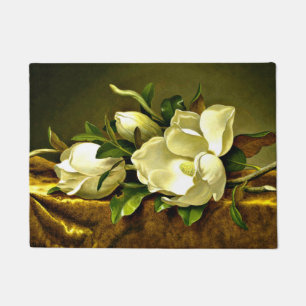 Paillasson Magnolias sur le tissu en velours or