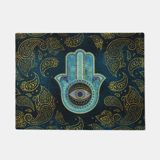 Paillasson Main décorative de Hamsa avec l'arrière - plan de (Devant)