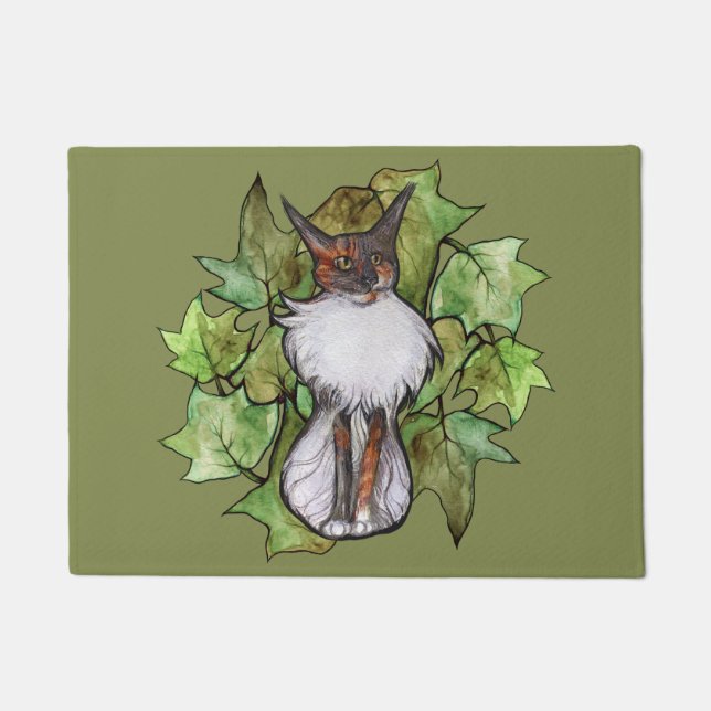 Paillasson Maine Coon Chat Ivy Dilute Calico (Devant)