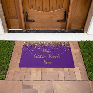 Paillasson Maison de fête d'anniversaire personnalisée Violet