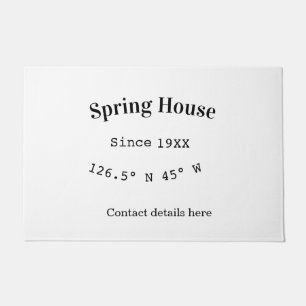 Paillasson Maison de printemps etc. Date année coordonnées pe