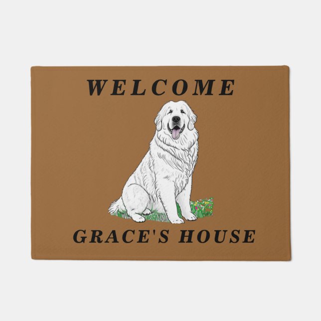 Paillasson Majestic welcome from a Great Pyrenees (Devant)