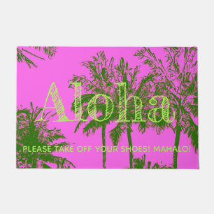 Paillasson Makena Beach Hawaiian Sketchy Palms Aloha
