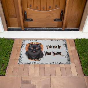 Paillasson Mal Black Cat Entrez Si Vous Osez Bienvenue Mat