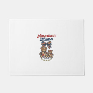 Paillasson Mama Américaine Ours Patriote Patchwork Vector Des