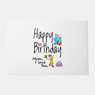 Paillasson Maman, je t'aime. Joyeux anniversaire.