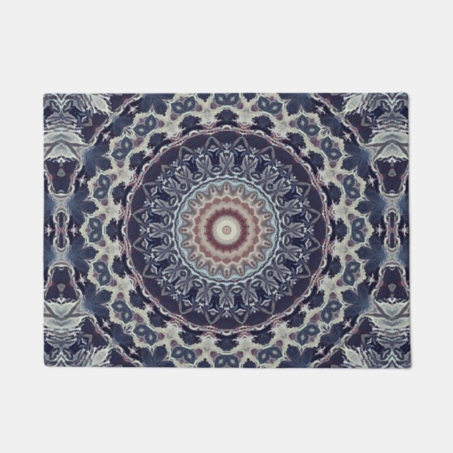 Paillasson Mandala abstrait en rond sans joint (Devant)