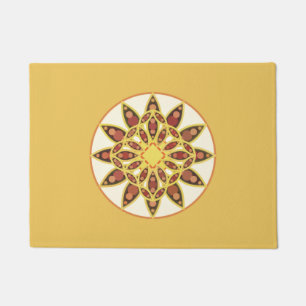 Paillasson Mandala motif dans les tons chocolat et or