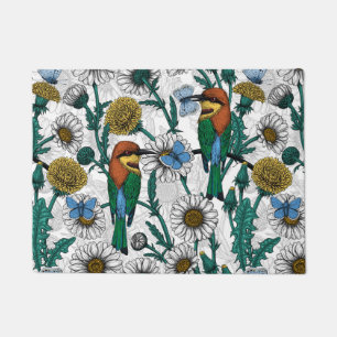Paillasson Mangeurs d'abeilles, papillons bleus et marguerite