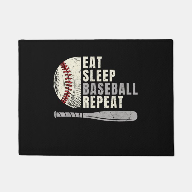 Paillasson Mangez Sleep Baseball Répéter Funny Baseball Playe (Devant)