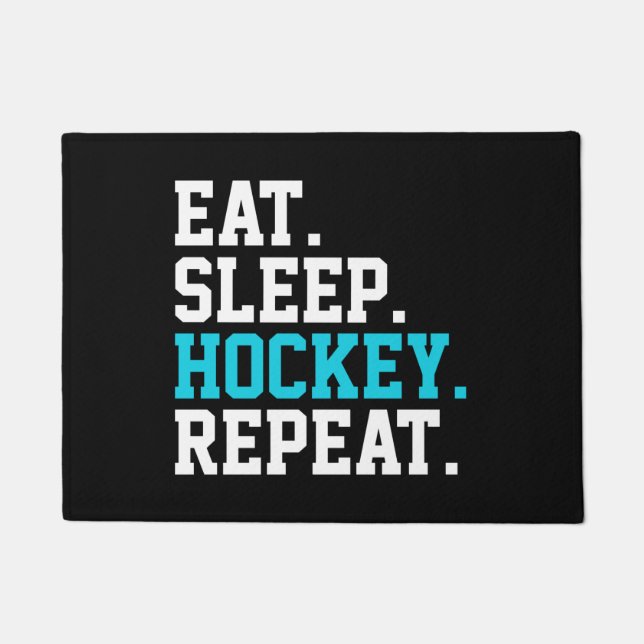Paillasson Mangez Sleep Hockey Repeat -Amateurs de hockey (Devant)