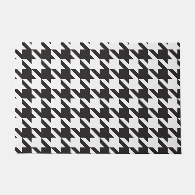 Paillasson Manteau de porte noir et blanc (Devant)