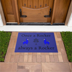 Paillasson Manteau de porte "Once a Rocker" en bleu