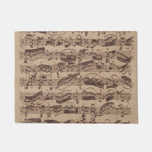 Paillasson Manuscrit Bach Musique Feuille Antique
