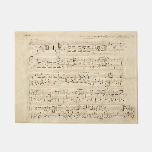 Paillasson Manuscrit de la Chopin de musique de la feuille d' (Devant)