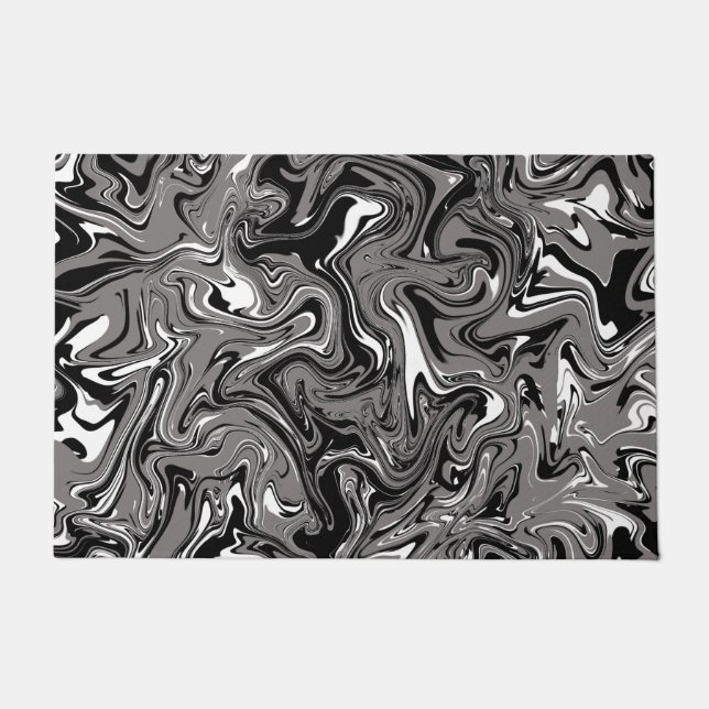 Paillasson Marbre Abstrait noir (Devant)
