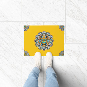 Paillasson Marbre jaune et turquise Mosaïque marocaine