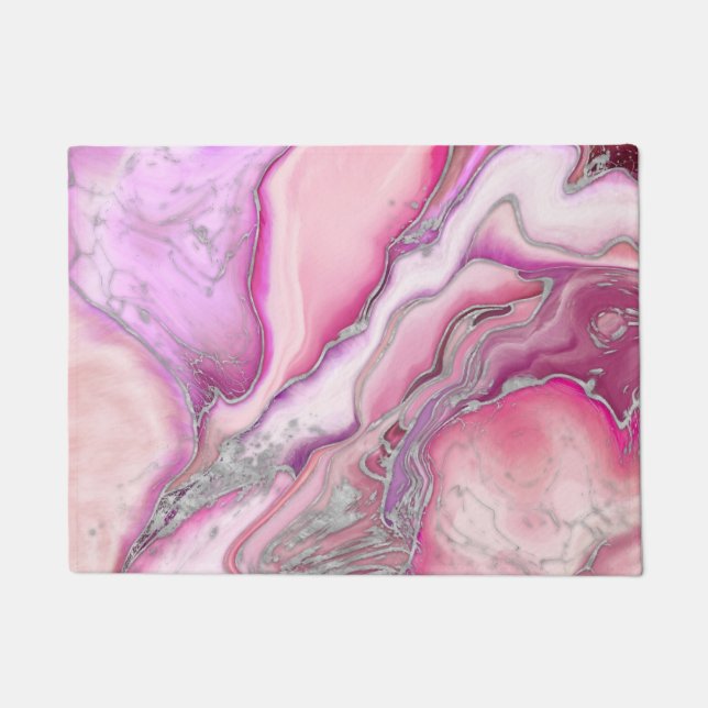 Paillasson Marbre Rose liquide argenté (Devant)