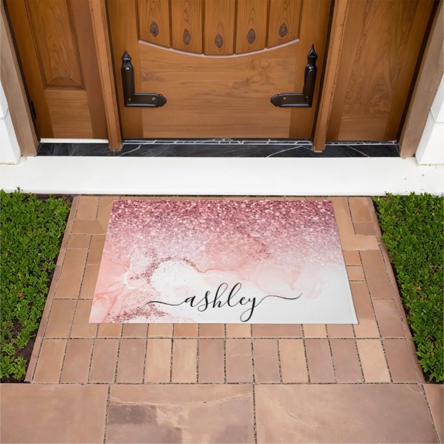 Paillasson Marbre rose Parties scintillant (De plein air)
